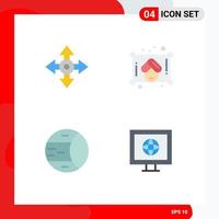 Mobile Interface Flat Icon Set of 4 Pictograms of arrow space navigation sauna internet Editable Vector Design Elements