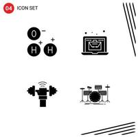 Set of Vector Solid Glyphs on Grid for ho lifting online economy sport Editable Vector Design Elements