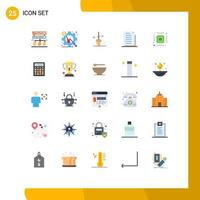 Flat Color Pack of 25 Universal Symbols of computer paper bucket files document Editable Vector Design Elements