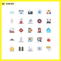 Universal Icon Symbols Group of 25 Modern Flat Colors of time clock call shield internet Editable Vector Design Elements