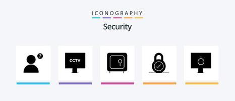 paquete de iconos de glifo de seguridad 5 que incluye contraseña. cerrar con llave. caja. seguridad. cerrar con llave. diseño de iconos creativos vector