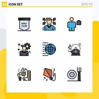 Universal Icon Symbols Group of 9 Modern Filledline Flat Colors of logistic user setting avatar configuration photo Editable Vector Design Elements