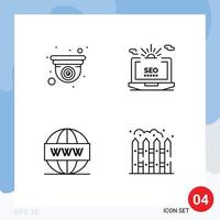 4 Thematic Vector Filledline Flat Colors and Editable Symbols of cam engine web setting search Editable Vector Design Elements