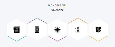Valentine 25 Glyph icon pack including eyes. love. cell. day. valentine vector