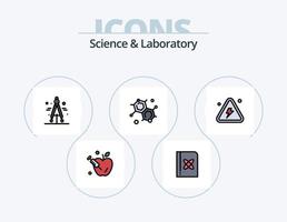 paquete de iconos llenos de línea científica 5 diseño de iconos. . ciencia. idea. sopa. ciencia vector