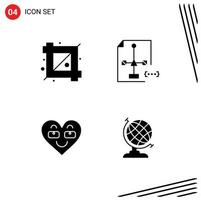 User Interface Pack of Basic Solid Glyphs of crop emoji graphic development love Editable Vector Design Elements