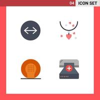 Flat Icon Pack of 4 Universal Symbols of horizontal swipe ball necklets mother recreation Editable Vector Design Elements