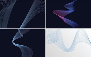 Collection of geometric minimal lines pattern set vector