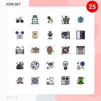 Mobile Interface Filled line Flat Color Set of 25 Pictograms of commerce buy food add loving Editable Vector Design Elements