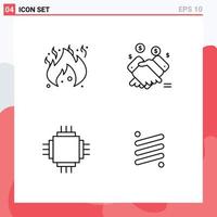 Universal Icon Symbols Group of 4 Modern Filledline Flat Colors of danger devices hand sales electronic Editable Vector Design Elements