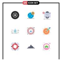 Stock Vector Icon Pack of 9 Line Signs and Symbols for clean water globe website globe Editable Vector Design Elements