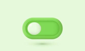 illustration realistic green color toggle on off button 3d creative isolated on background vector