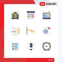 Universal Icon Symbols Group of 9 Modern Flat Colors of script file interface coding financial statement Editable Vector Design Elements