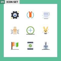 paquete de iconos de vector de stock de 9 signos y símbolos de línea para crear elementos de diseño de vector editables de datos de ciencia de taza