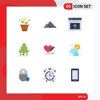 9 Flat Color concept for Websites Mobile and Apps pen spring internet pine arrow Editable Vector Design Elements