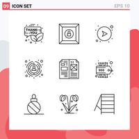 Set of 9 Modern UI Icons Symbols Signs for design target arrows hr business Editable Vector Design Elements