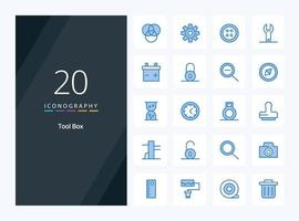 20 Tools Blue Color icon for presentation vector