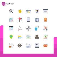 Modern Set of 25 Flat Colors Pictograph of online credit website cash modeling Editable Vector Design Elements