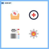 conjunto de pictogramas de 4 iconos planos simples de documento medicina carpeta usuario spa elementos de diseño vectorial editables vector