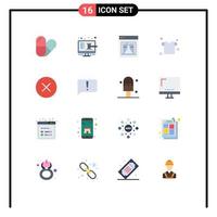 16 Thematic Vector Flat Colors and Editable Symbols of multimedia media lab error drying Editable Pack of Creative Vector Design Elements