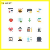 Group of 16 Flat Colors Signs and Symbols for apple board computers logistic printer Editable Pack of Creative Vector Design Elements