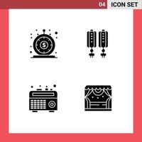 Stock Vector Icon Pack of Line Signs and Symbols for finance boom box money china recorder Editable Vector Design Elements