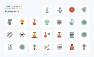 25 Biochemistry Flat color icon pack vector