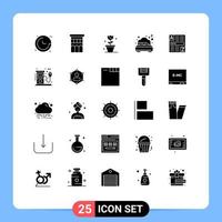 paquete de iconos vectoriales de stock de 25 signos y símbolos de línea para elementos de diseño vectorial editables de resorte de playa de residencia de cama web vector