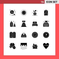 16 Creative Icons Modern Signs and Symbols of water paper eco document connect Editable Vector Design Elements