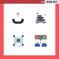 4 Thematic Vector Flat Icons and Editable Symbols of call center hot spa data Editable Vector Design Elements