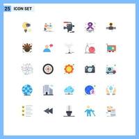 Set of 25 Modern UI Icons Symbols Signs for building ribbon hand day film camera Editable Vector Design Elements