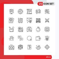 Universal Icon Symbols Group of 25 Modern Lines of bug cassette logistic audio tape spa Editable Vector Design Elements