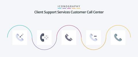 Call Flat 5 Icon Pack Including phone. call. call. delete. call vector