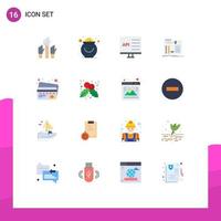 Group of 16 Modern Flat Colors Set for diy build patrick development computer Editable Pack of Creative Vector Design Elements