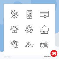 9 Creative Icons Modern Signs and Symbols of restaurant gloves smartphone food no Editable Vector Design Elements