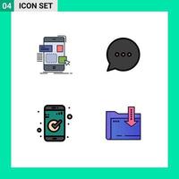 4 Creative Icons Modern Signs and Symbols of drag check ui chat ui Editable Vector Design Elements
