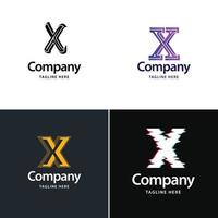 diseño de paquete de logotipo grande de letra x diseño de logotipos modernos y creativos para su negocio vector