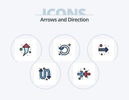 paquete de iconos llenos de línea de flecha 5 diseño de iconos. . puntero. dirección. dirección. actualizar vector