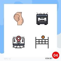 Universal Icon Symbols Group of 4 Modern Filledline Flat Colors of pregnancy computer obstetrics microwave lcd Editable Vector Design Elements