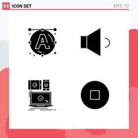 Set of Modern UI Icons Symbols Signs for font responsive sound computer circle Editable Vector Design Elements