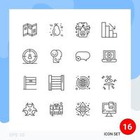 Set of 16 Commercial Outlines pack for target fall light descent online Editable Vector Design Elements