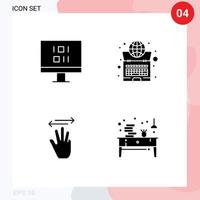 Set of Modern UI Icons Symbols Signs for computer hand cursor global system left Editable Vector Design Elements
