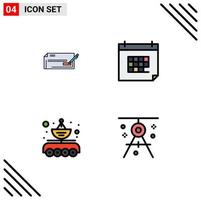 4 Creative Icons Modern Signs and Symbols of check day business appointment antenna Editable Vector Design Elements