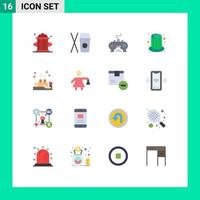 16 Creative Icons Modern Signs and Symbols of healing cap pad party magic Editable Pack of Creative Vector Design Elements