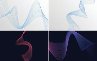 Collection of geometric minimal lines pattern set vector