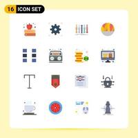 Modern Set of 16 Flat Colors and symbols such as ux layout distinction skin wound infection Editable Pack of Creative Vector Design Elements