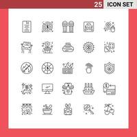 25 iconos creativos, signos y símbolos modernos de alimentación, peso, ropa, sclaes, salud, elementos de diseño vectorial editables vector