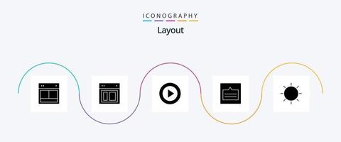 Layout Glyph 5 Icon Pack Including layout. design. ui. wireframe. links vector