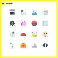 Modern Set of 16 Flat Colors Pictograph of layout development sewage design supermarket Editable Pack of Creative Vector Design Elements