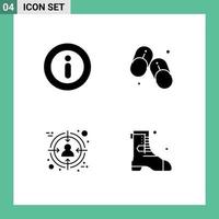 Stock Vector Icon Pack of 4 Line Signs and Symbols for info customer flip flops summer shose Editable Vector Design Elements